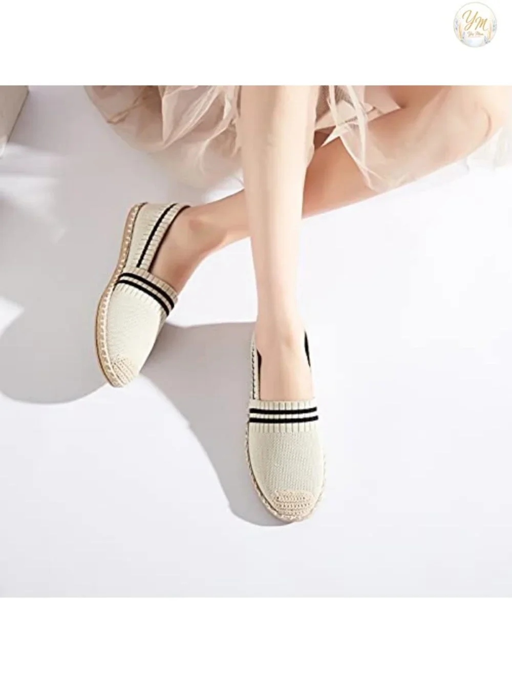 Womens Slip-On Mesh Loafers Espadrilles Flats Breathable Elastic Comfort